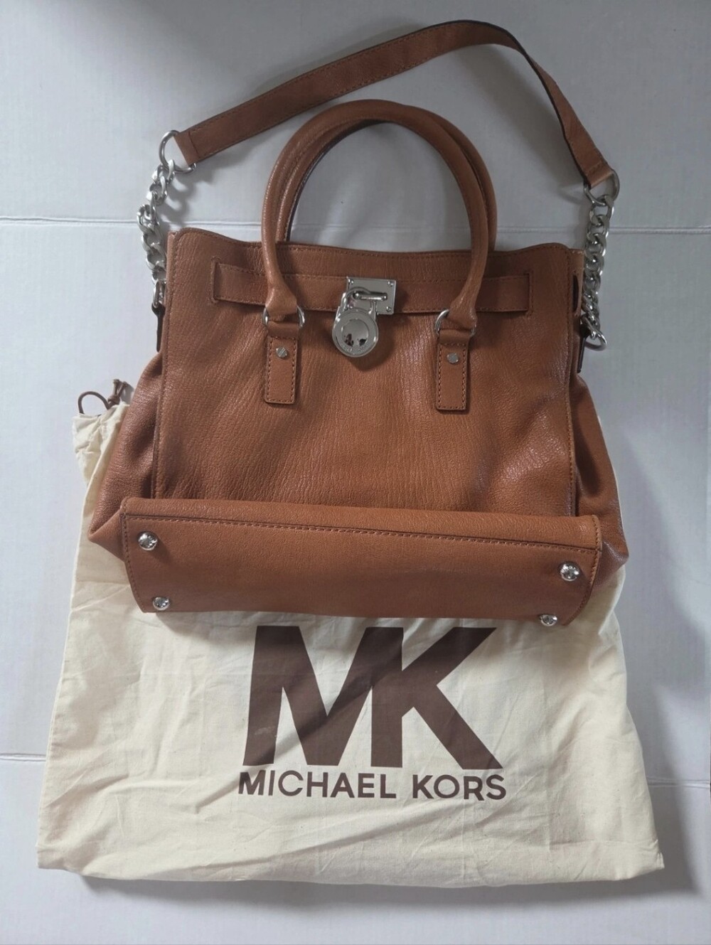 MICHAEL MICHAEL KORS🍾Nwot🍾Tan Leather Satchel Bag - Picture 1 of 7